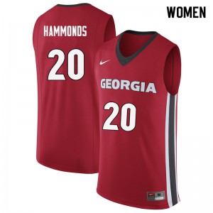 Womens Rayshaun Hammonds Red Georgia #20 College Jersey