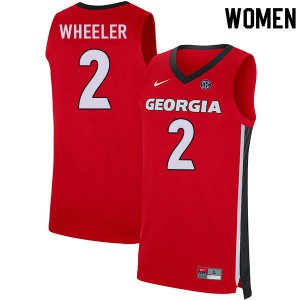 Womens Sahvir Wheeler Red Georgia #2 College Jersey