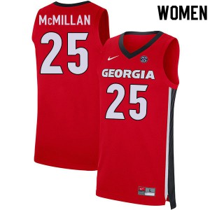Womens Tyron McMillan Red UGA Bulldogs #25 Player Jersey