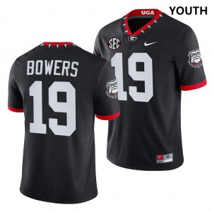 Youth Brock Bowers Black UGA #19 100th Anniversary Embroidery Jersey