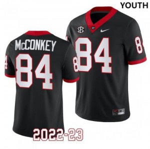 Youth Ladd McConkey Black Georgia #84 Official Jersey