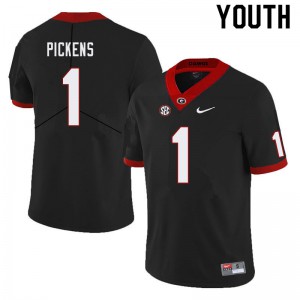 Youth George Pickens Black UGA #1 Stitched Jersey