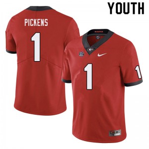 Youth George Pickens Red Georgia Bulldogs #1 Embroidery Jerseys