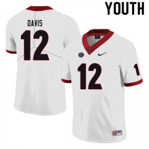 Youth Rian Davis Black UGA Bulldogs #12 Embroidery Jerseys