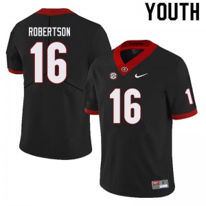 Youth Demetris Robertson Black Georgia Bulldogs #16 Player Jersey