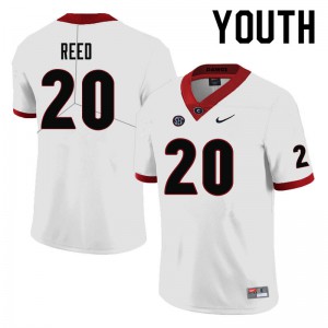 Youth J.R. Reed White University of Georgia #20 College Jersey