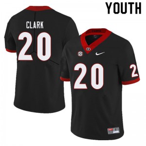 Youth Sevaughn Clark Black Georgia #20 NCAA Jerseys