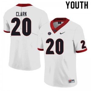 Youth Sevaughn Clark White University of Georgia #20 Football Jerseys