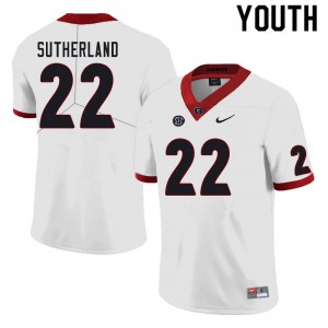 Youth Jes Sutherland White UGA #22 NCAA Jersey