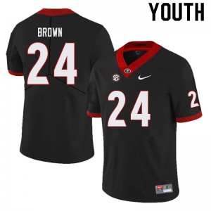 Youth Matthew Brown Black Georgia Bulldogs #24 Official Jerseys