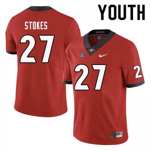 Youth Eric Stokes Red UGA Bulldogs #27 High School Jerseys