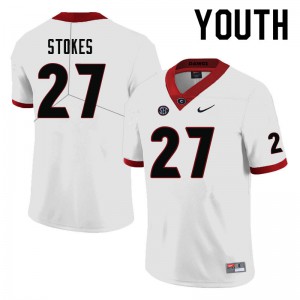 Youth Eric Stokes White UGA Bulldogs #27 Player Jerseys