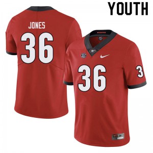 Youth Garrett Jones Black University of Georgia #36 Stitch Jerseys