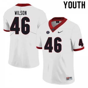 Youth Jake Wilson White UGA Bulldogs #46 Embroidery Jersey
