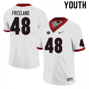 Youth Jarrett Freeland White University of Georgia #48 Stitched Jerseys