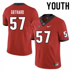 Youth Daniel Gothard Red Georgia #57 NCAA Jersey