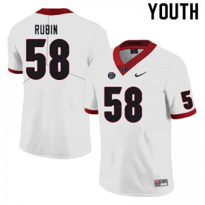 Youth Hayden Rubin White Georgia #58 NCAA Jersey
