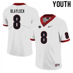 Youth Dominick Blaylock White University of Georgia #8 University Jerseys