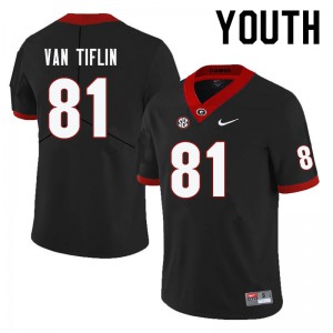 Youth Steven Van Tiflin Black Georgia #81 NCAA Jerseys