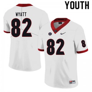 Youth Kolby Wyatt Black University of Georgia #82 Stitch Jerseys