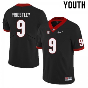 Youth Nathan Priestley Black Georgia #9 Player Jersey