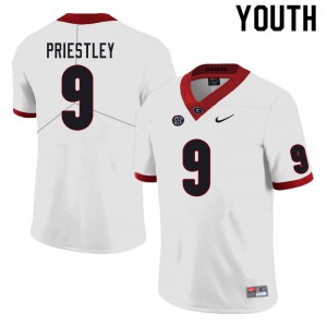 Youth Nathan Priestley White UGA #9 High School Jersey
