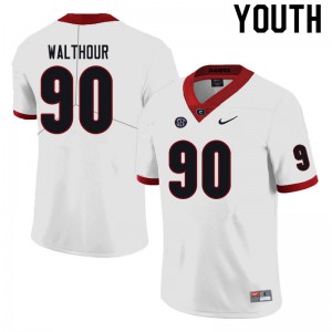 Youth Tramel Walthour Black University of Georgia #90 Stitched Jersey