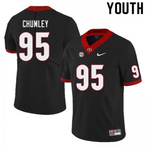 Youth Noah Chumley Black UGA #95 College Jerseys