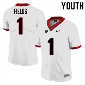 Youth Justin Fields White UGA #1 Player Jersey