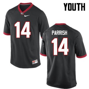 Youth Malkom Parrish Black Georgia Bulldogs #14 Stitch Jersey