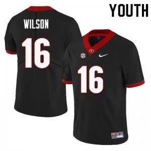 Youth Divaad Wilson Black Georgia Bulldogs #16 Embroidery Jerseys