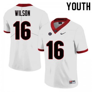 Youth Divaad Wilson White Georgia #16 University Jersey