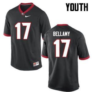Youth Davin Bellamy Black UGA #17 Stitch Jersey