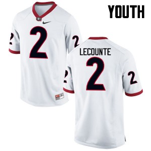 Youth Richard LeCounte White Georgia #2 Stitch Jersey