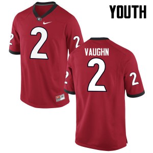 Youth Sam Vaughn Red Georgia Bulldogs #2 Embroidery Jersey