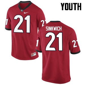 Youth Frank Sinkwich Red UGA #21 NCAA Jerseys