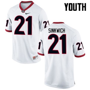 Youth Frank Sinkwich White UGA #21 Player Jerseys