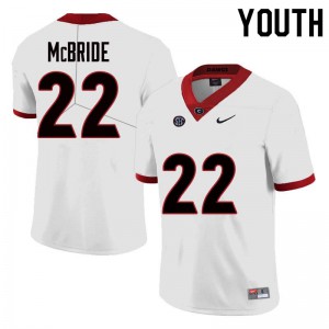 Youth Nate McBride White University of Georgia #22 Football Jerseys