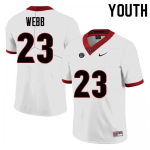 Youth Mark Webb White UGA #23 Football Jerseys