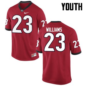Youth Shakenneth Williams Red Georgia Bulldogs #23 Stitch Jersey