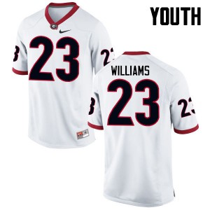 Youth Shakenneth Williams White University of Georgia #23 Player Jerseys