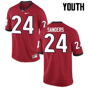 Youth Dominick Sanders Red Georgia #24 Player Jerseys