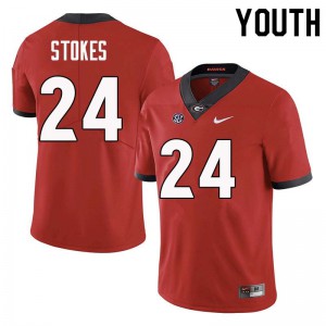 Youth Eric Stokes Red UGA #24 Stitched Jersey