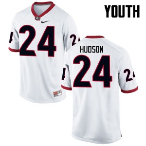 Youth Prather Hudson White Georgia #24 High School Jerseys