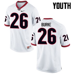 Youth Patrick Burke White UGA Bulldogs #26 Football Jerseys
