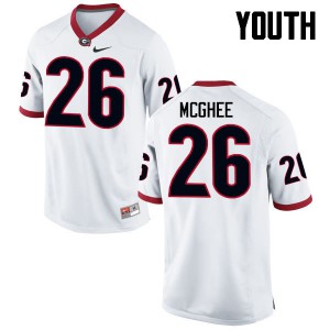 Youth Tyrique McGhee White UGA Bulldogs #26 Stitched Jersey