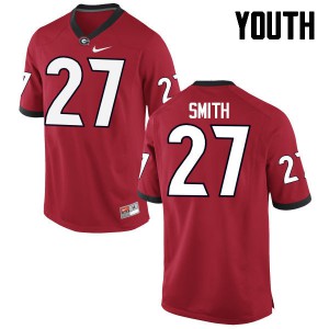 Youth KJ Smith Red Georgia #27 University Jerseys