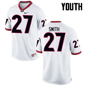 Youth KJ Smith White Georgia Bulldogs #27 Football Jersey