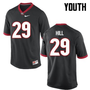 Youth Tim Hill Black UGA #29 NCAA Jerseys