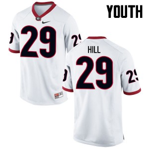 Youth Tim Hill White UGA #29 College Jerseys